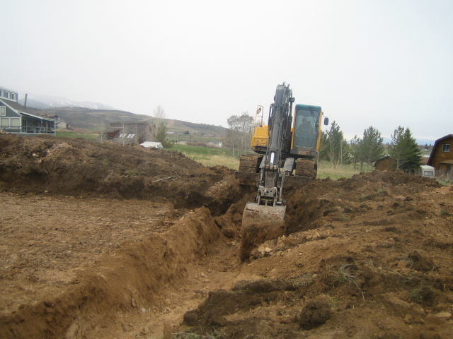 Excavating for footings
