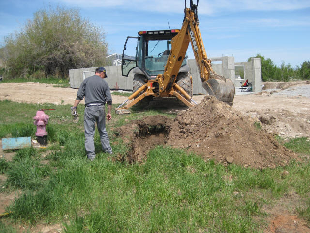 Digging for water line